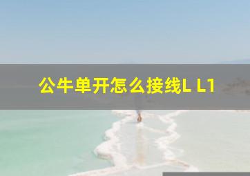 公牛单开怎么接线L L1